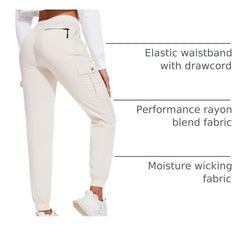 LadyJoy cargo pants cargo pockets close-up emphasizes roomy storage.