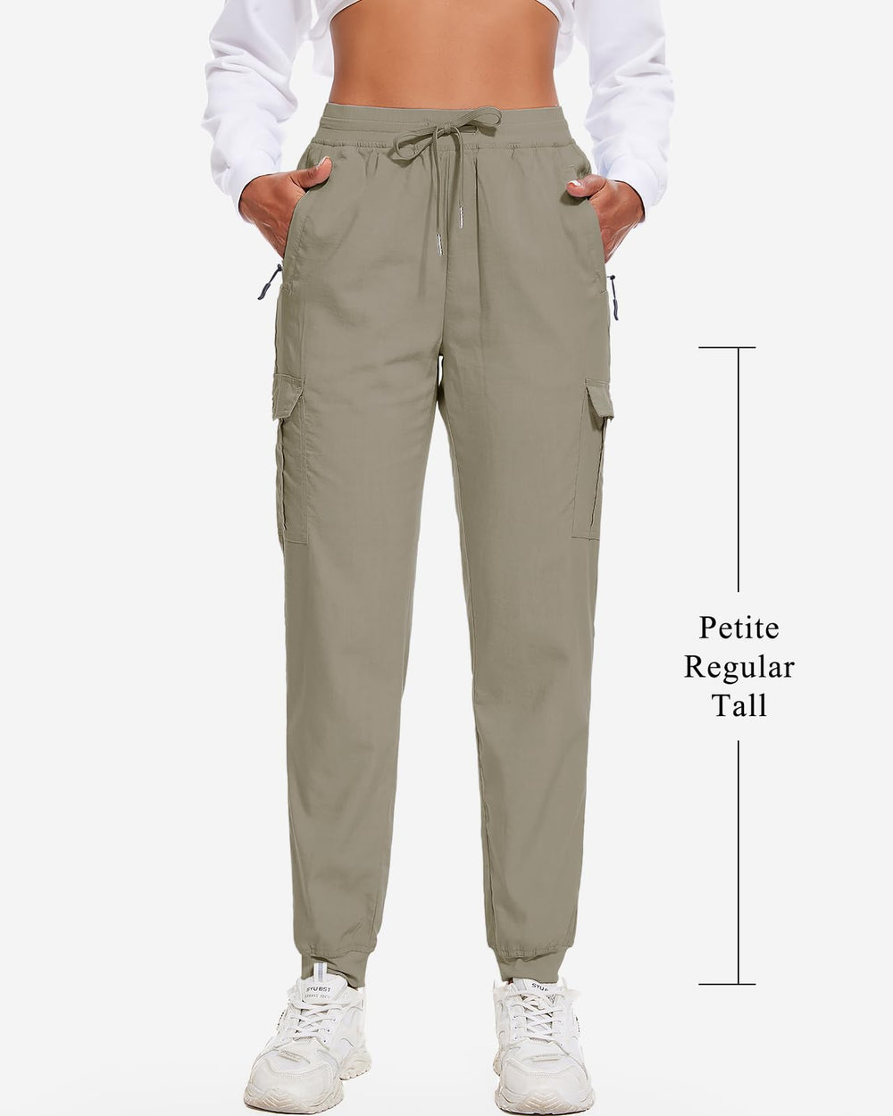 LadyJoy cargo pants elastic drawstring waist for a secure, personalized fit