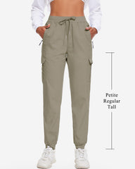 LadyJoy cargo pants elastic drawstring waist for a secure, personalized fit