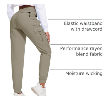 LadyJoy cargo pants lightweight quick-dry fabric ideal for travel and outdoor workouts