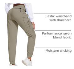 LadyJoy cargo pants lightweight quick-dry fabric ideal for travel and outdoor workouts