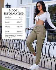 LadyJoy cargo pants pocket layout with zip and cargo pockets for essentials on the go