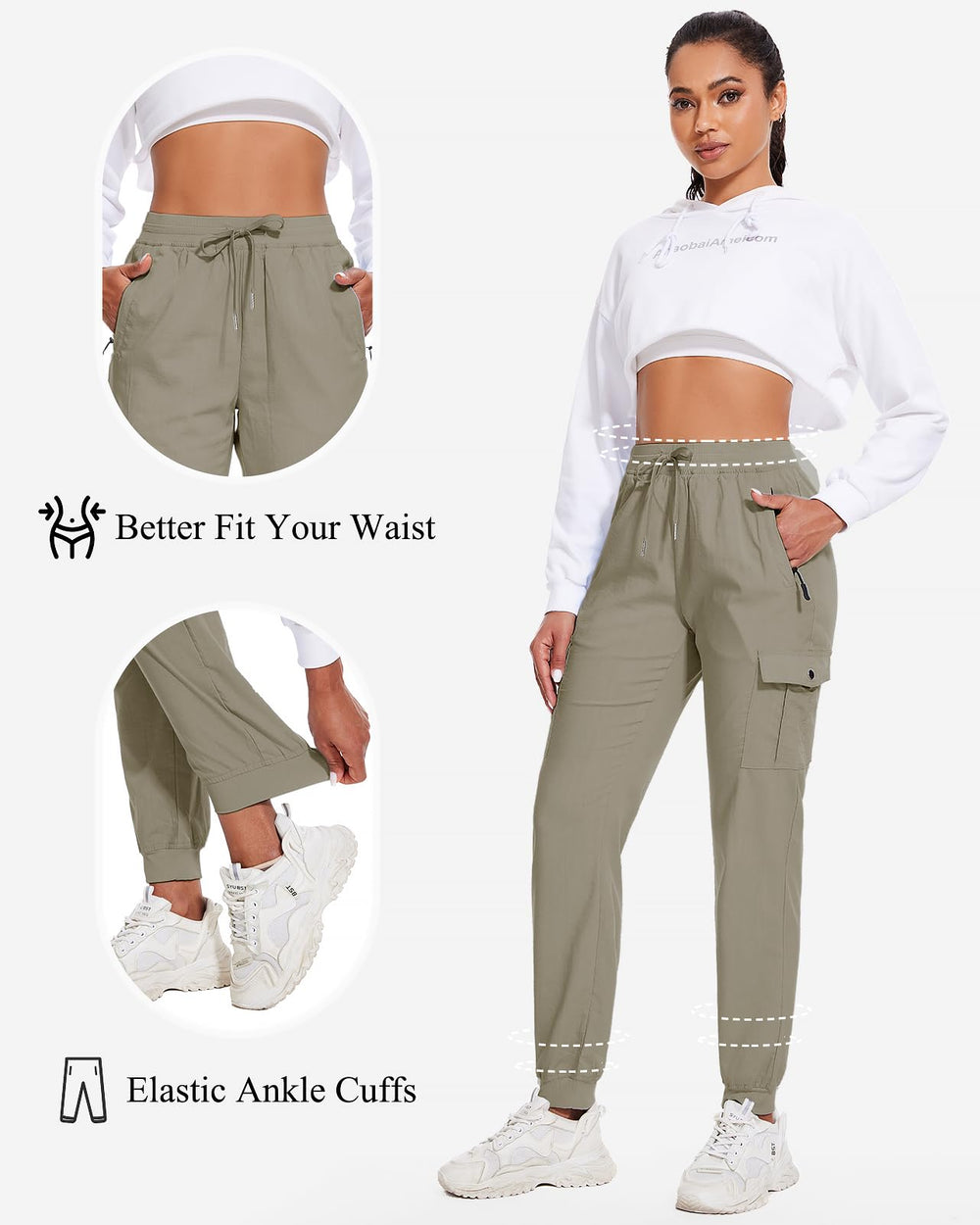 LadyJoy cargo pants three inseam options ensure a flattering versatile look