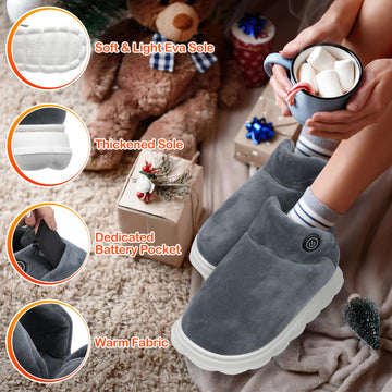 Laelr washable thermal slippers with battery removed for cleaning.