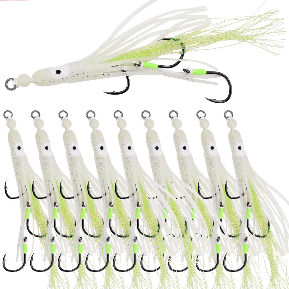 Lagnlnaoy soft squid bait with silicone skirt mimics natural prey movement.