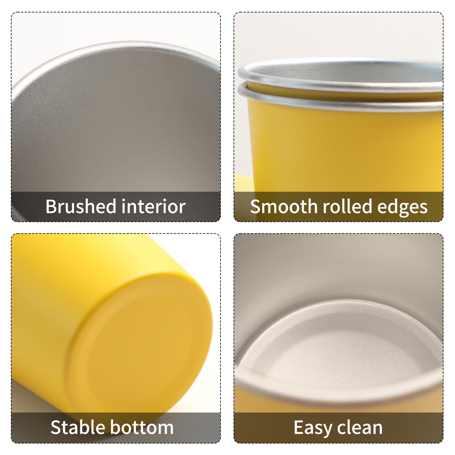 LAIJIANG stainless steel cups serve drinks, snacks, or small organizers on the go.