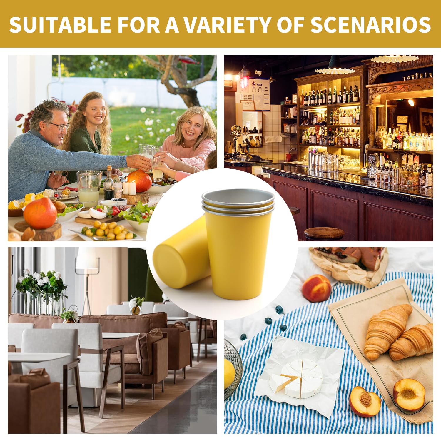 LAIJIANG cups are portable and lightweight for picnics and school lunches.