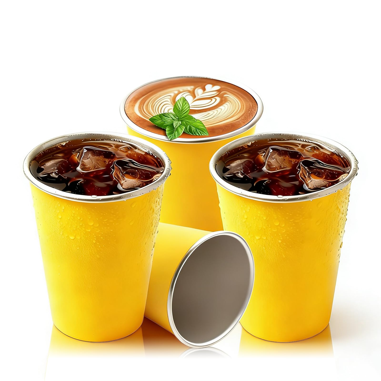 LAIJIANG stainless steel kids cups stackable 4-pack for compact storage and travel.