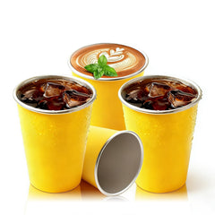 LAIJIANG stainless steel kids cups stackable 4-pack for compact storage and travel.