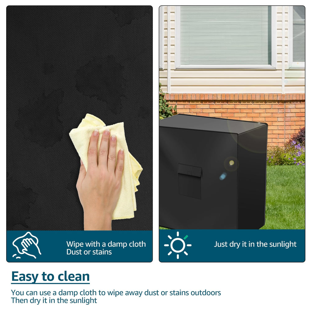 LAINIUTE Black weatherproof cover protects outdoor carts and coolers.