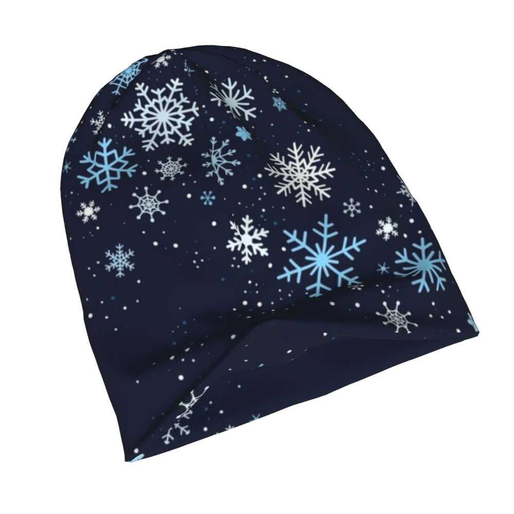 All-season blue snowflakes beanie suitable for gifting