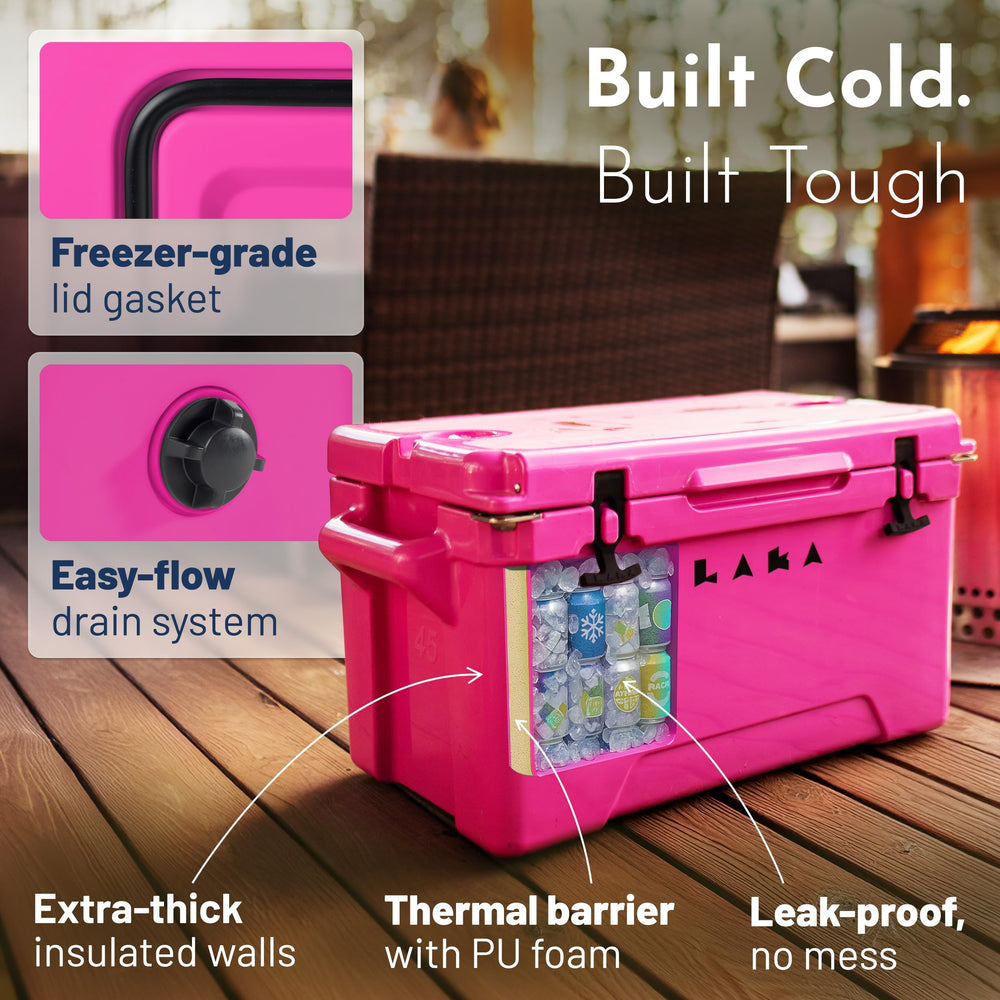LAKA drain plug for quick, clean emptying after outings.