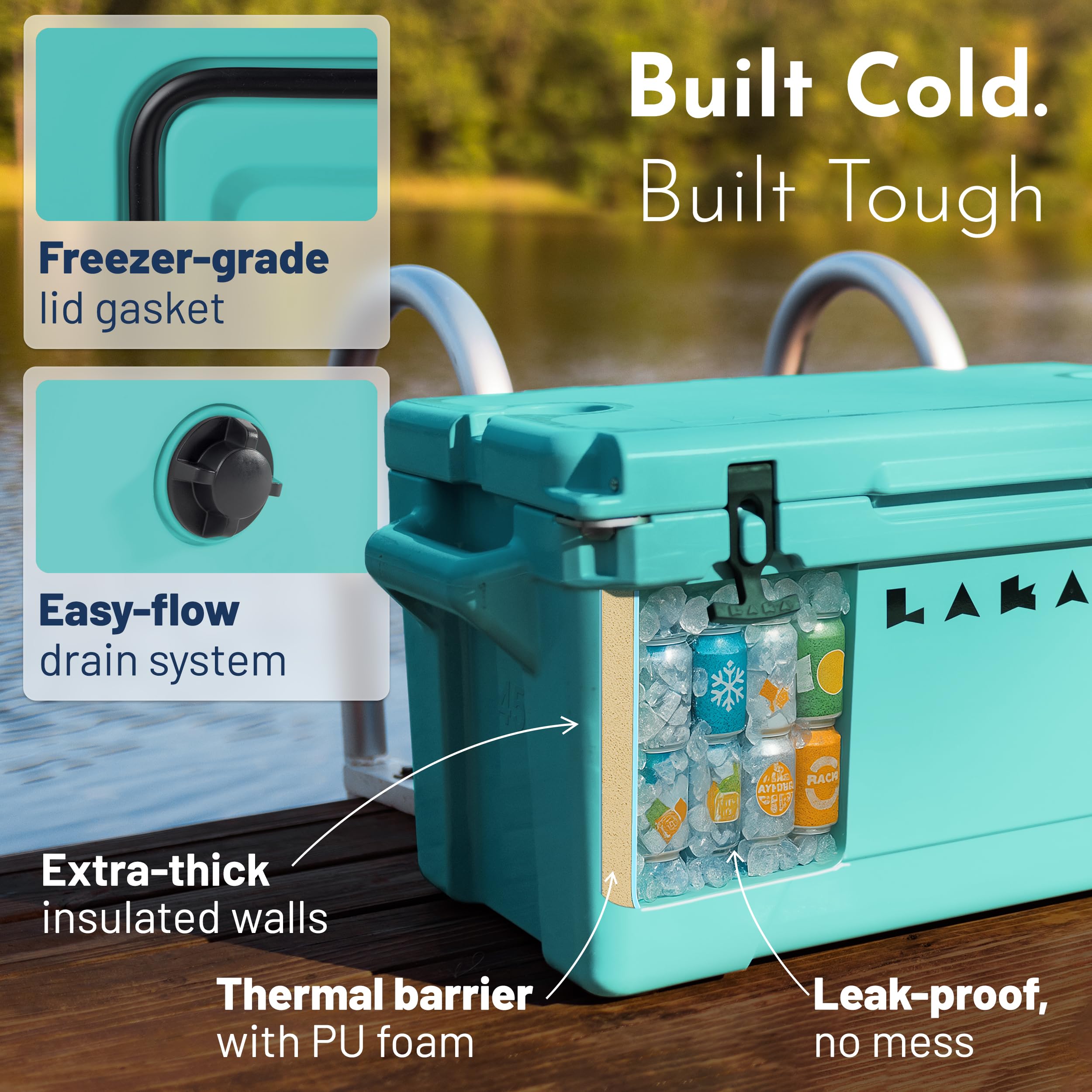LAKA Laka Cooler fast drain plug for quick, mess-free emptying