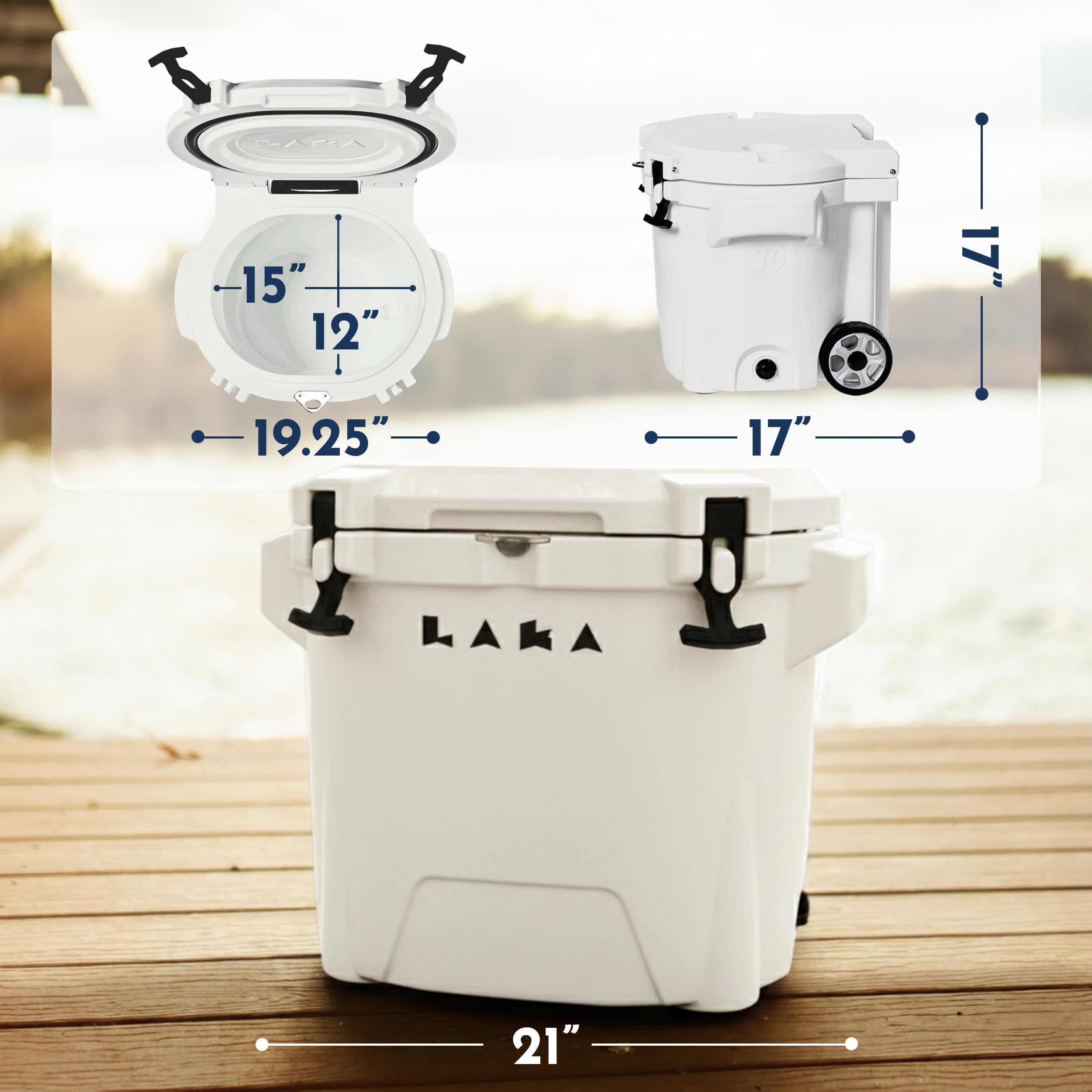 Laka cooler holds 24 cans plus ice for day trips