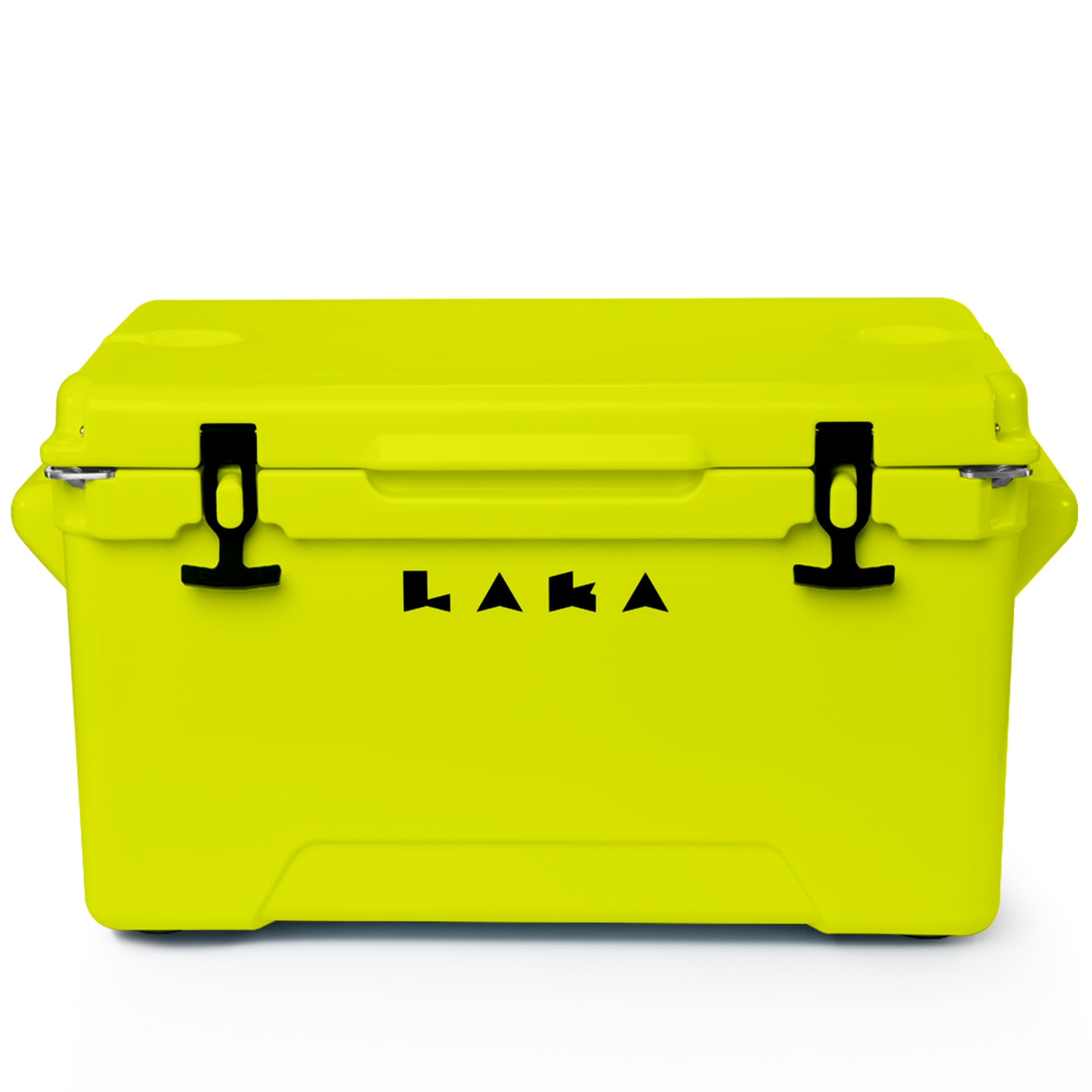 LAKA Laka Cooler front view shows rugged rotomolded body for tough trips on beach and camping