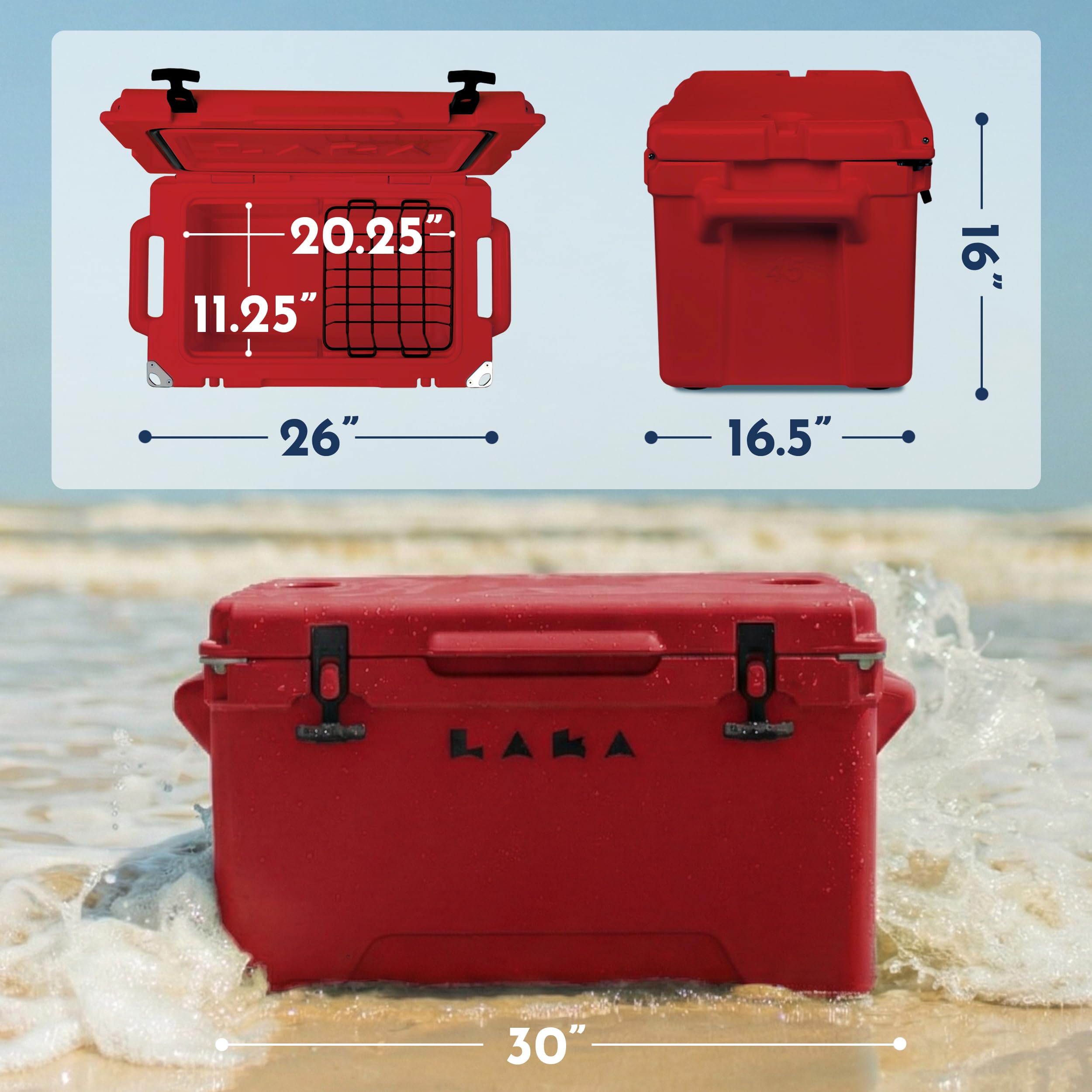 LAKA side handles offer comfortable carrying during transport