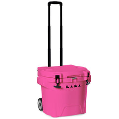 Laka cooler with wheels 30QT enables easy rolling on sand.