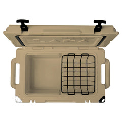 LAKA 45 Qt tan cooler side view highlighting large storage capacity