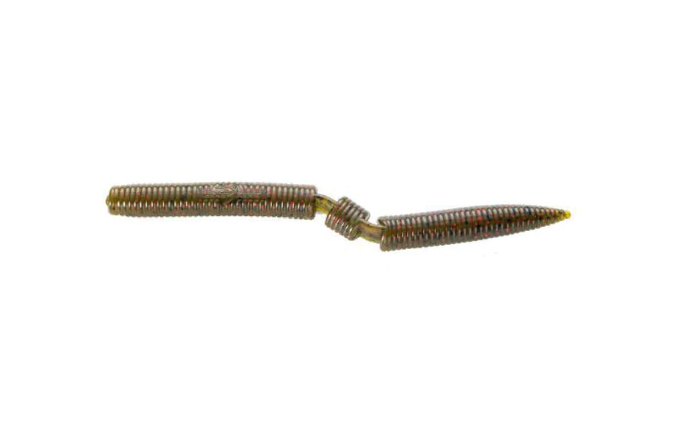 Lake Fork Hyper Stick 5-inch Green Pumpkin Red Flake, ideal for bass angling