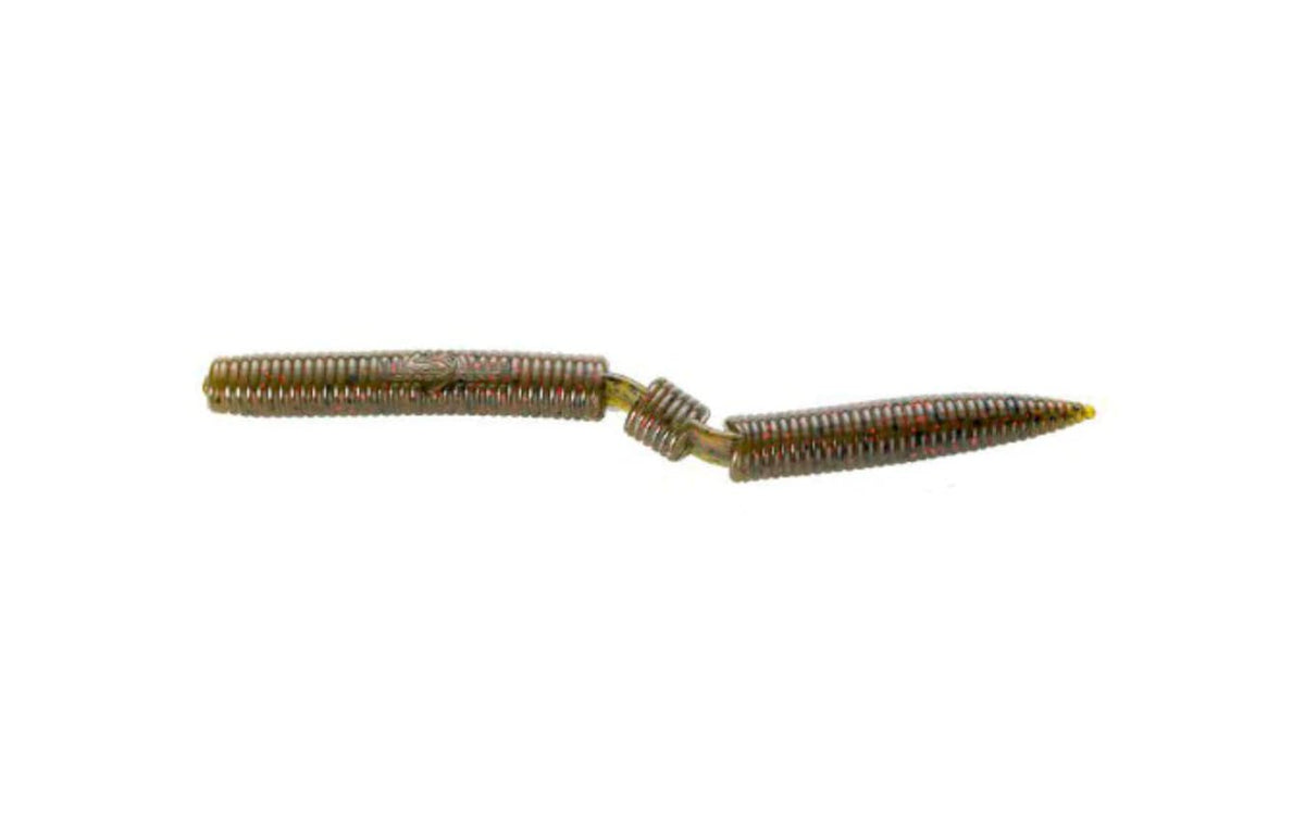 Lake Fork Hyper Stick 5-inch Green Pumpkin Red Flake, ideal for bass angling