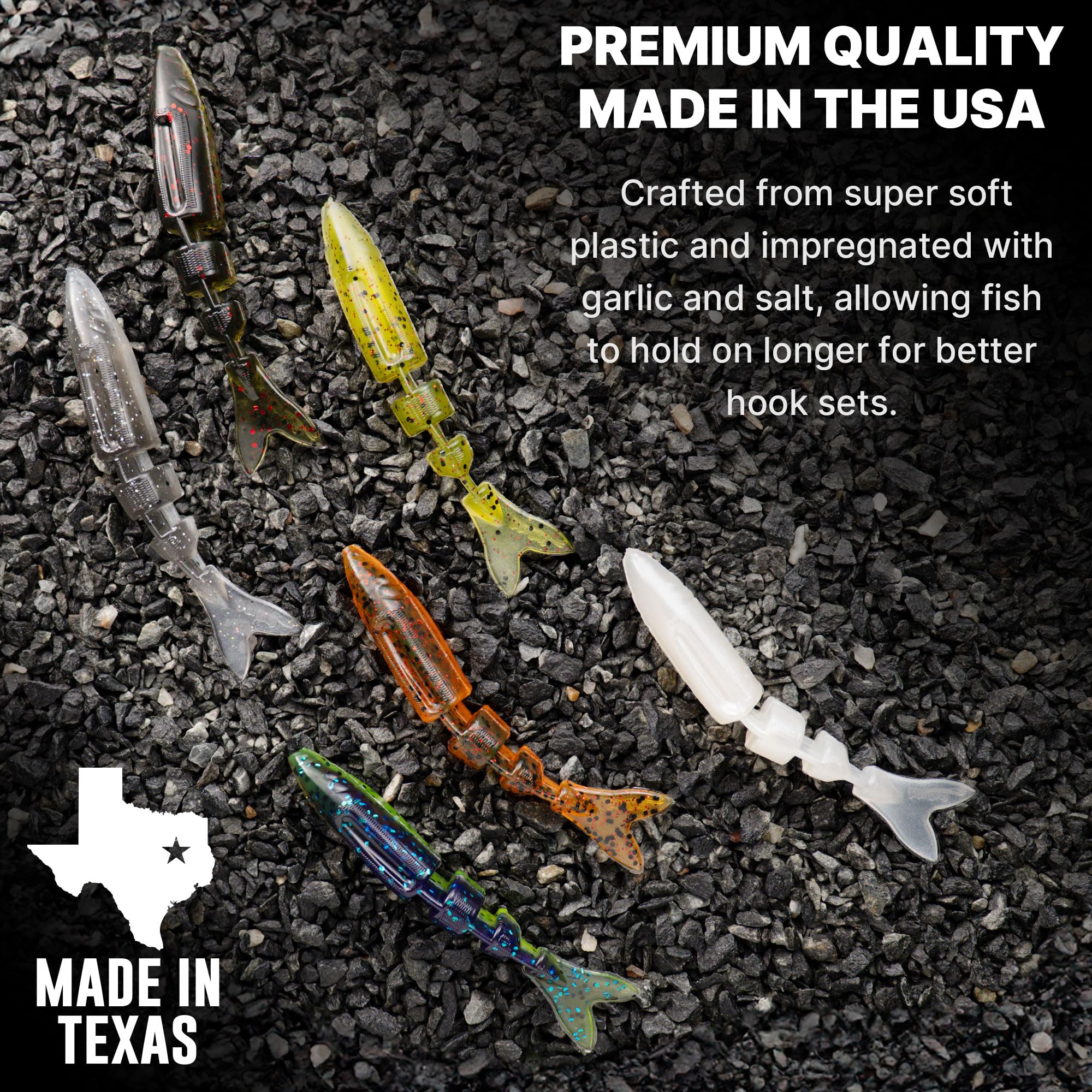 Lake Fork Live Magic Shad Smoked Pearl V-Tail enhances action and hold
