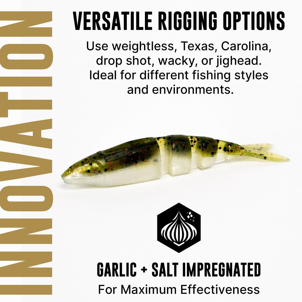Lake Fork Live Magic Shad soft plastic close-up reveals flexibility.
