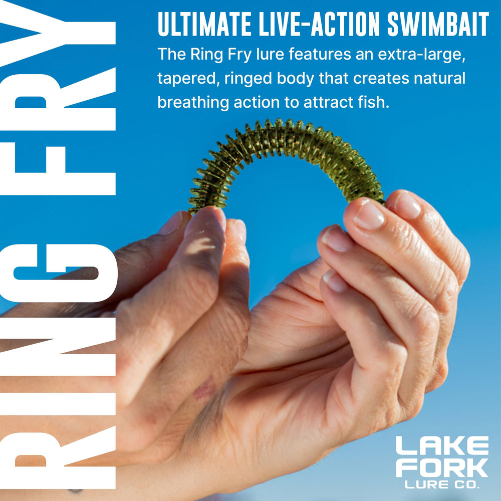 Lake Fork Ring Fry close-up ribbed body highlights natural breathing action