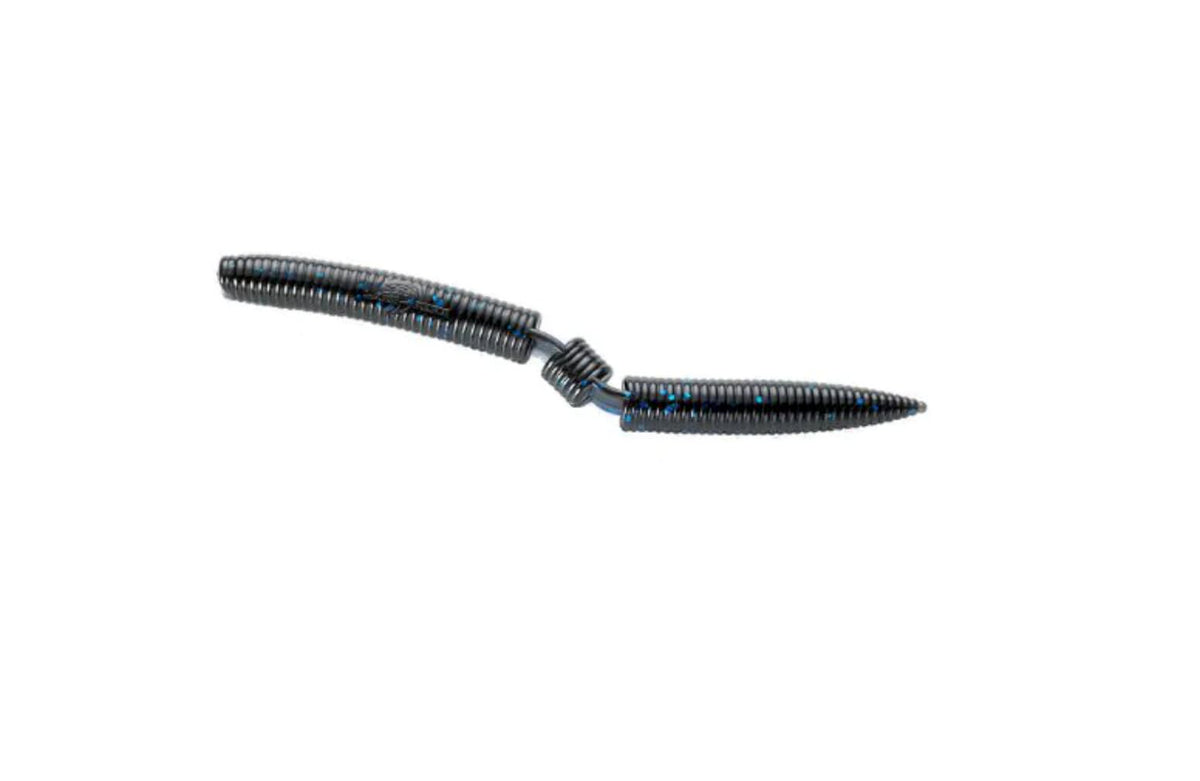 Lake Fork Trophy Lures Hyper Stick 5-inch Blue Bruiser 9 Ct demonstrates versatile soft bait for multiple rigs.