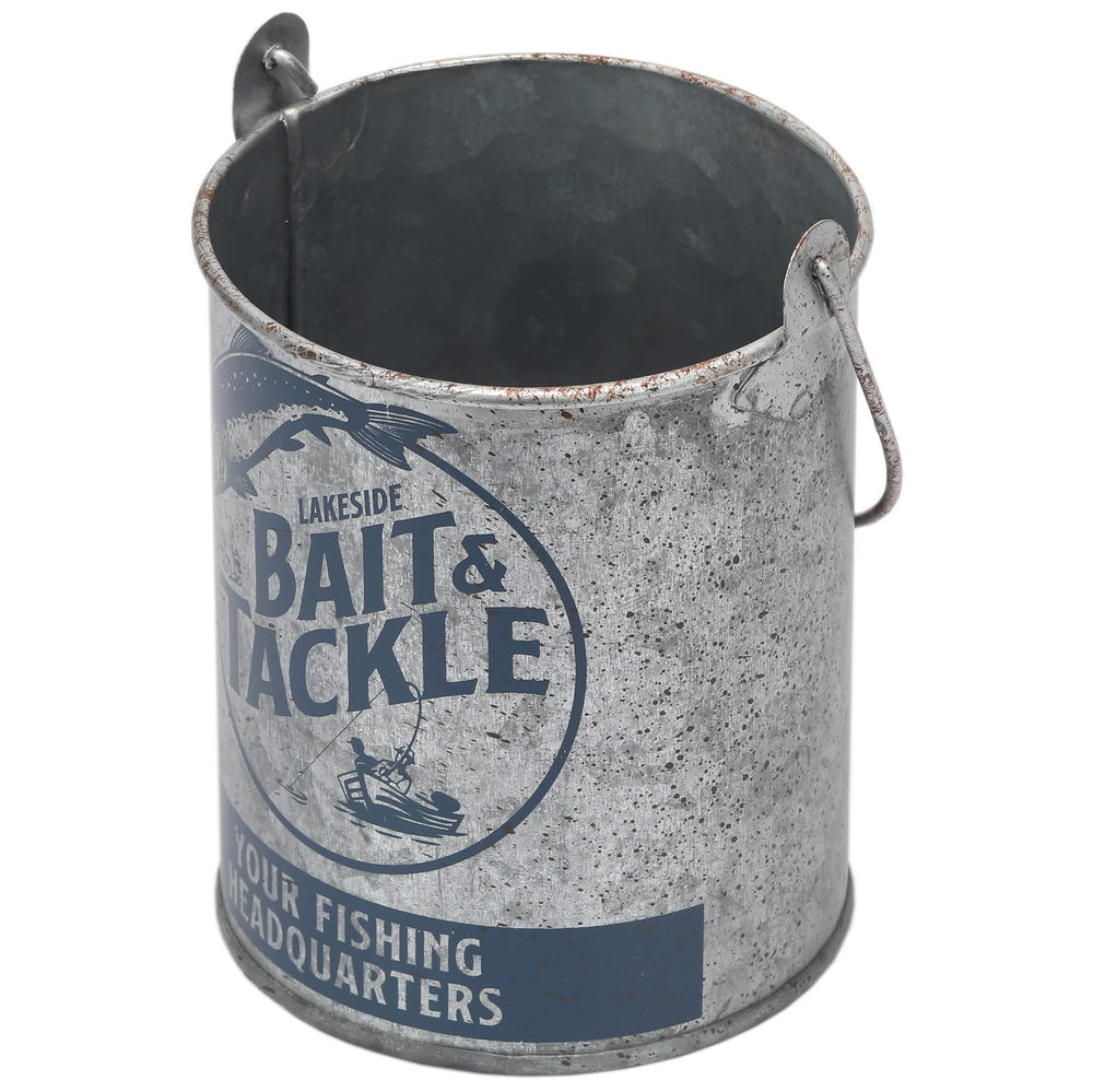 Bucket used as decor in garage or workshop