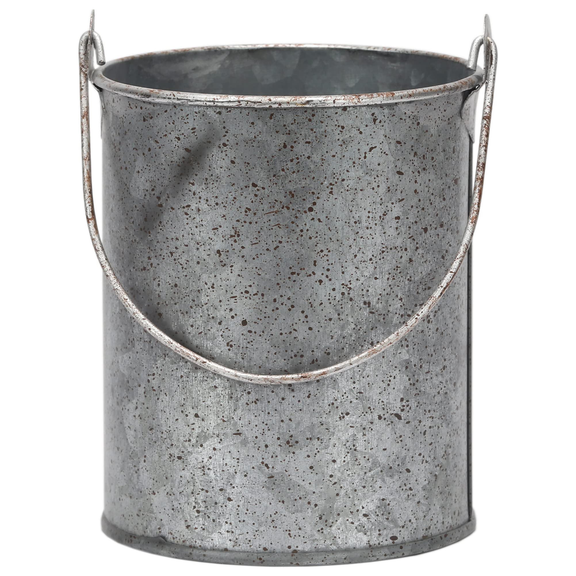 Metal bucket holding pencils and small tools