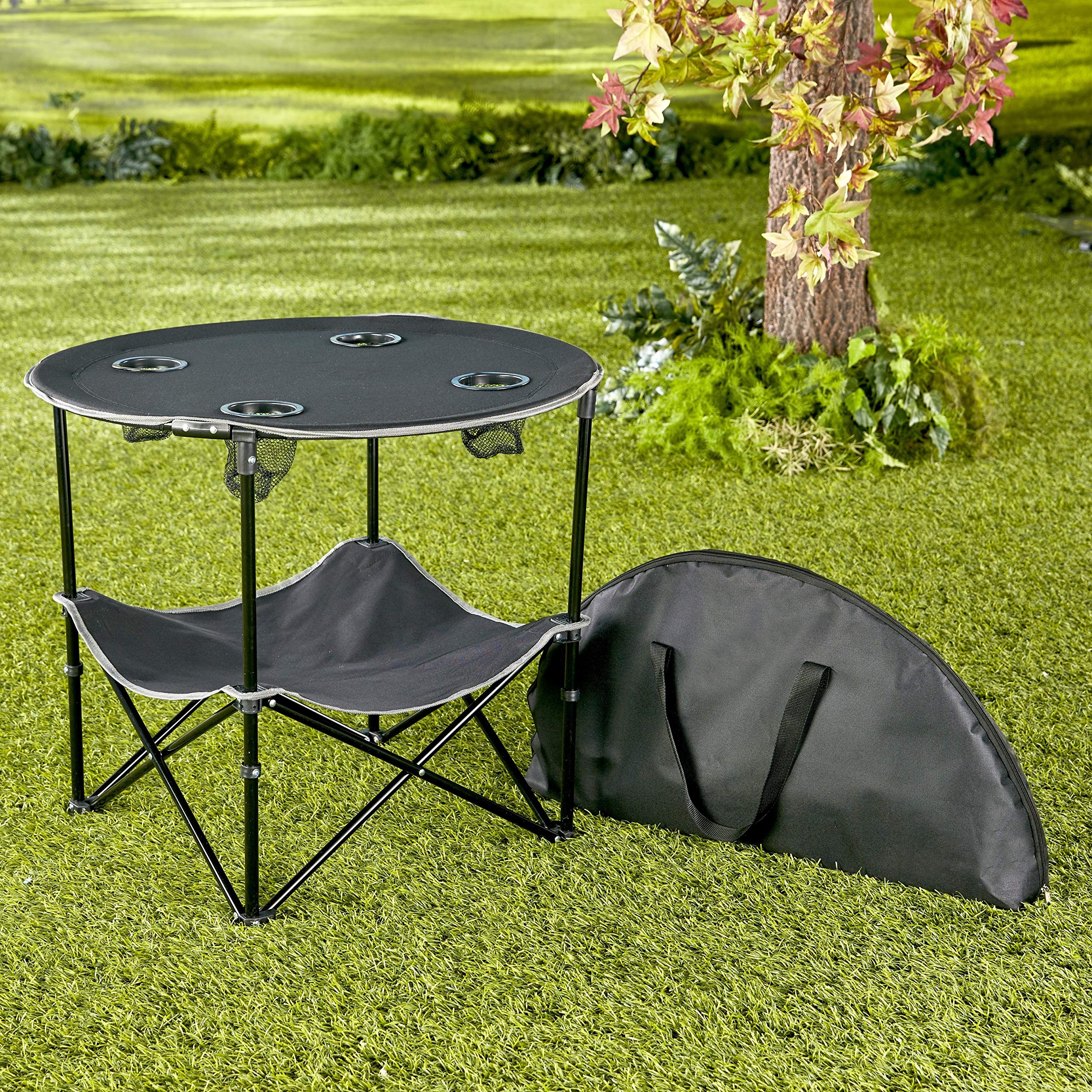 The Lakeside Collection table red shelf provides convenient under-table storage.