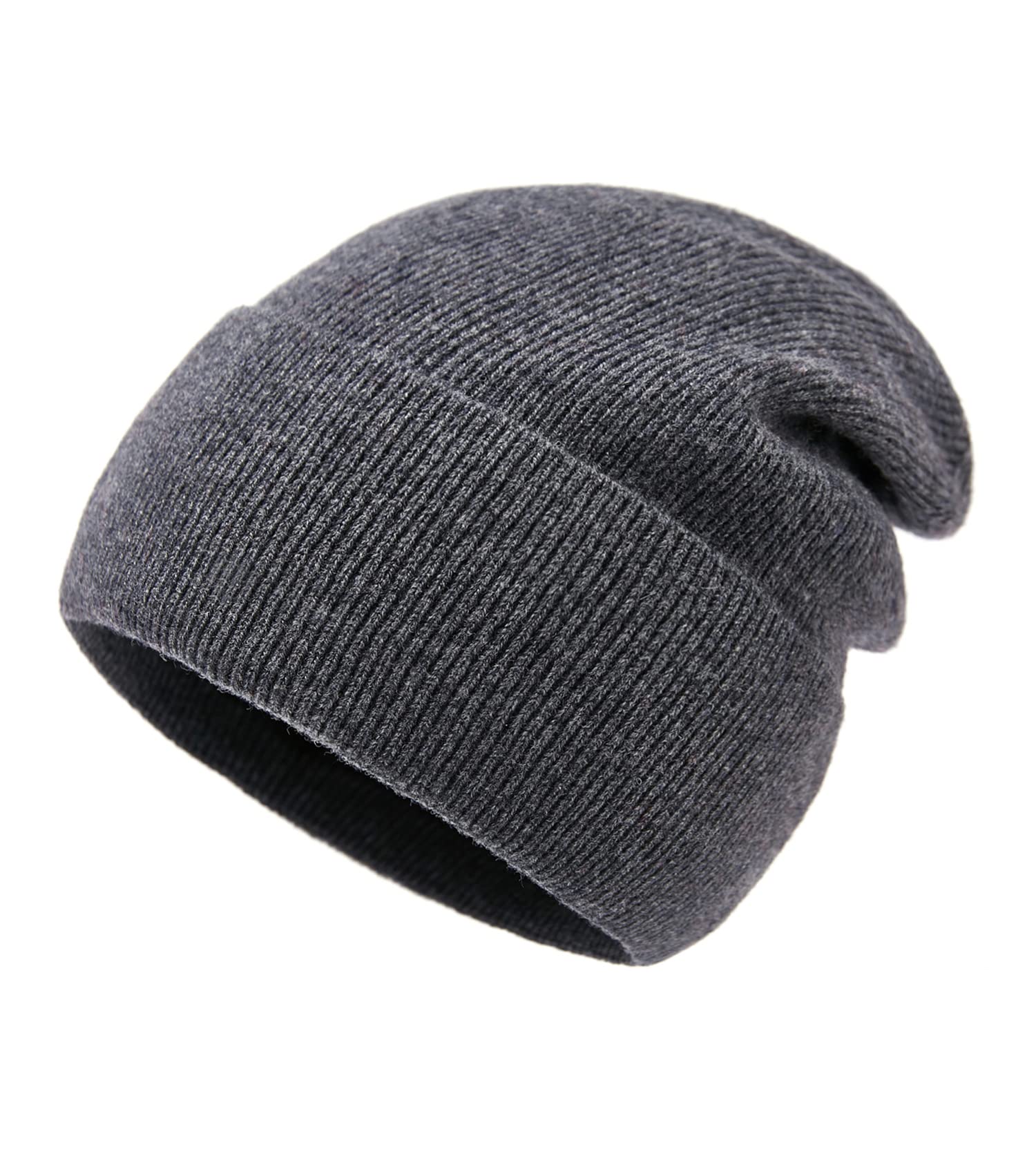 Lallier Merino Wool Beanie Dark Gray - front view