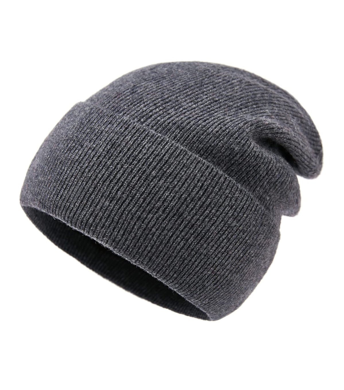 Lallier Merino Wool Beanie Dark Gray - front view
