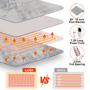 LAMA Foot Warmer packaging and user guide for easy setup