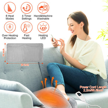LAMA Foot Warmer heat control panel displays 6 temperature levels for personalized warmth