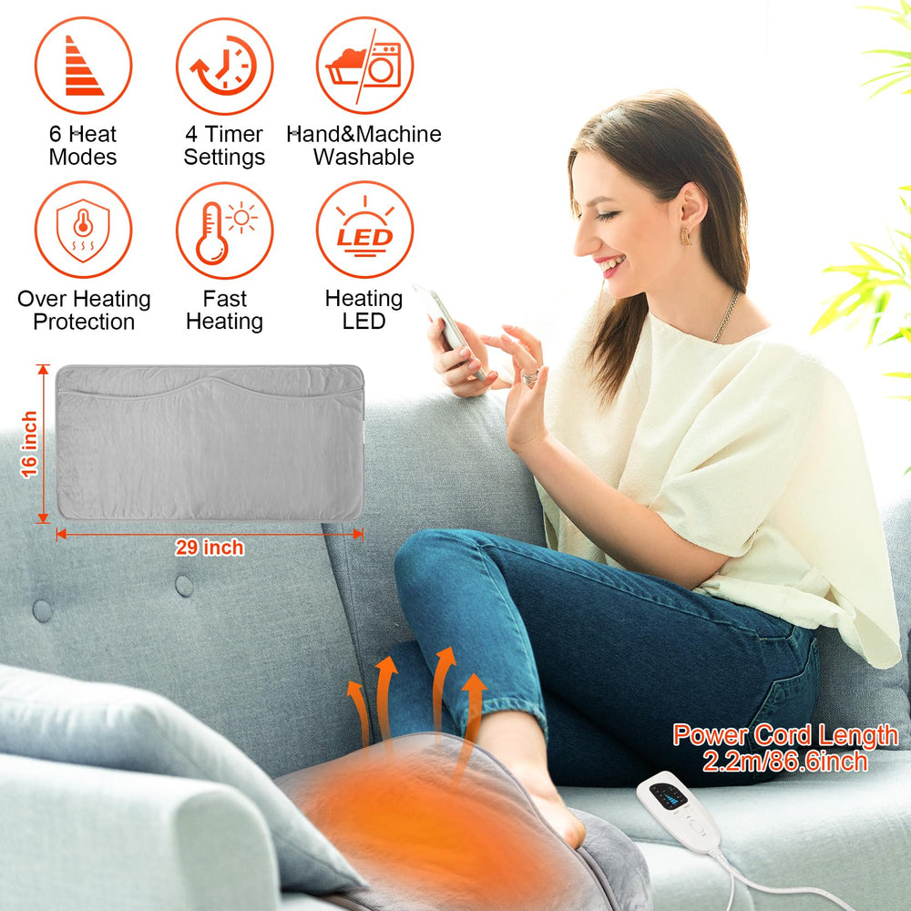LAMA Foot Warmer heat control panel displays 6 temperature levels for personalized warmth
