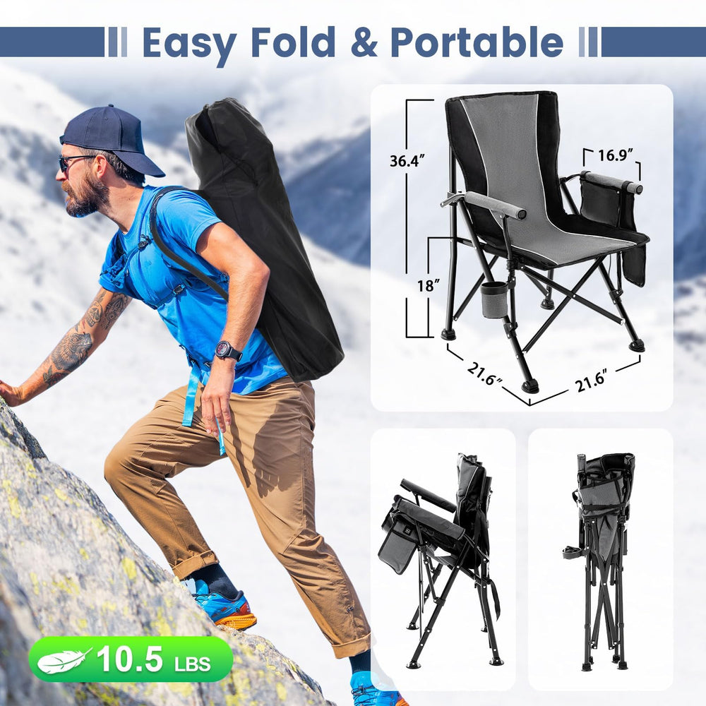 Lamberia heated chair cup-holder provides convenient drink access.