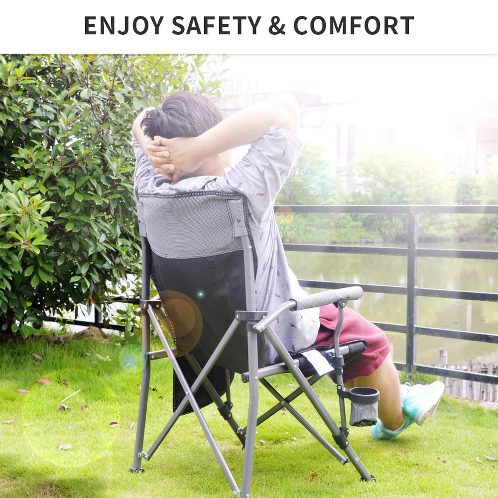 Lamberia outdoor folding chair carrying bag image shows portable transport for camping trips.