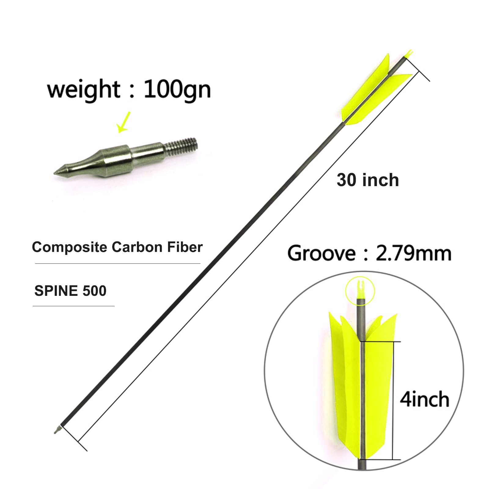Lamehfyo flu-flu arrow yellow feathers for high visibility outdoors.