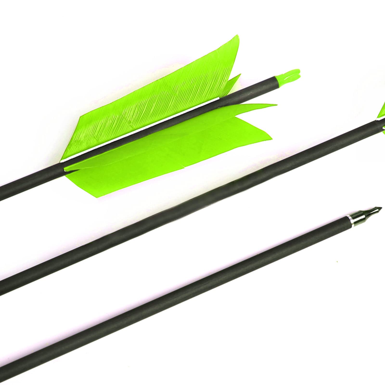 Lamehfyo carbon arrows with spine 500 provide consistent flight.