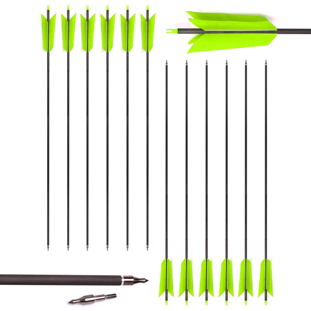 Lamehfyo green arrow pack, 6 or 12pcs, ideal for practice and hunting.