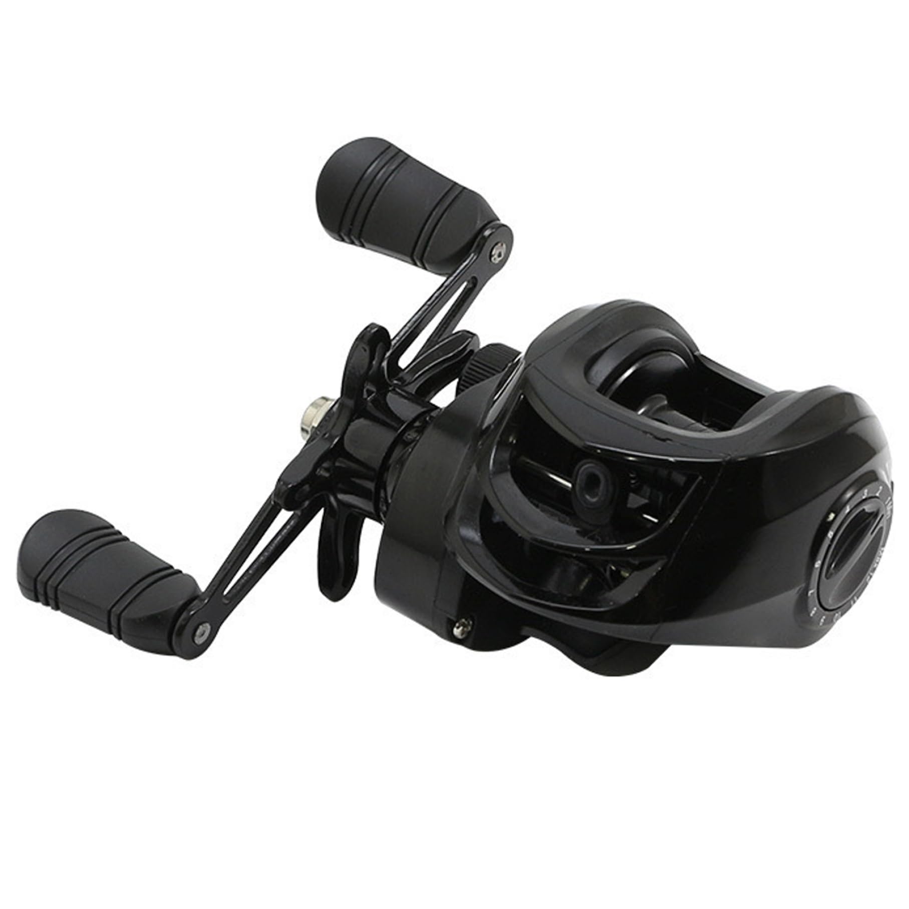 Lamppdcor fishing reels black side view, durable and weather-ready for all-weather angling.