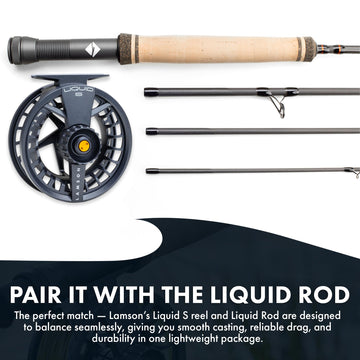 LAMSON Liquid Daybreak reel shown in all-water use across fresh and saltwater.