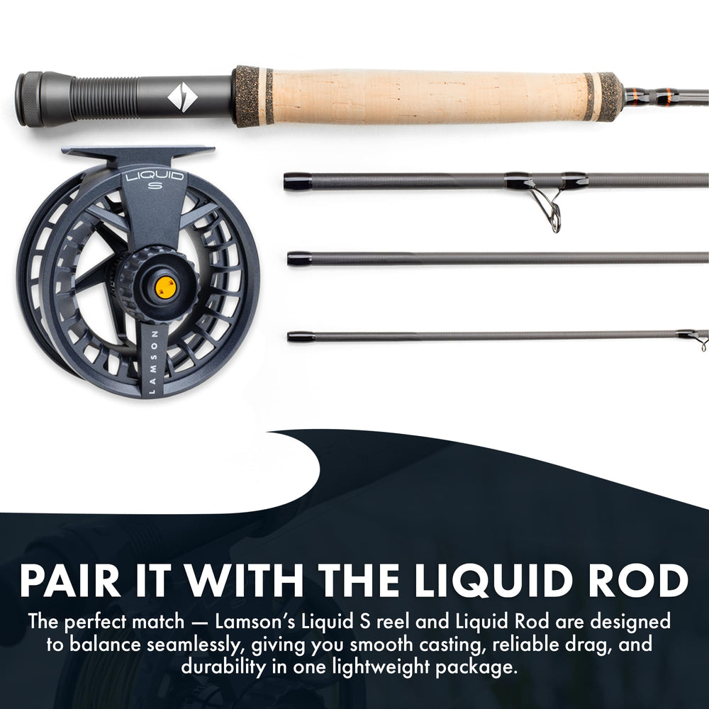 LAMSON Liquid Daybreak reel shown in all-water use across fresh and saltwater.