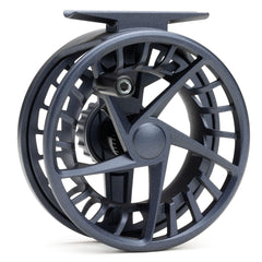 LAMSON Liquid -3+ S-Series Daybreak drag knob closeup highlights strong, smooth conical drag.