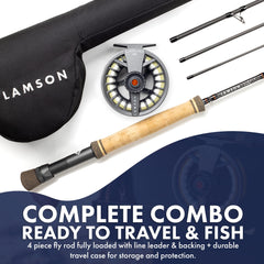 LAMSON Liquid Combo 9ft 5wt four-piece rod ready for nimble stream casts