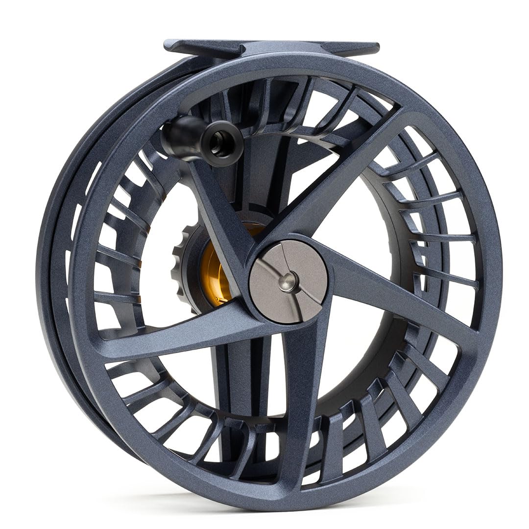 Lamson Liquid Max 10wt drag system closeup illustrating cobalt drag performance in tough conditions.