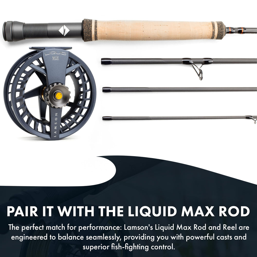 Lamson Liquid Max 10wt IPX8 rating emphasizes proven water sealing for harsh environments.