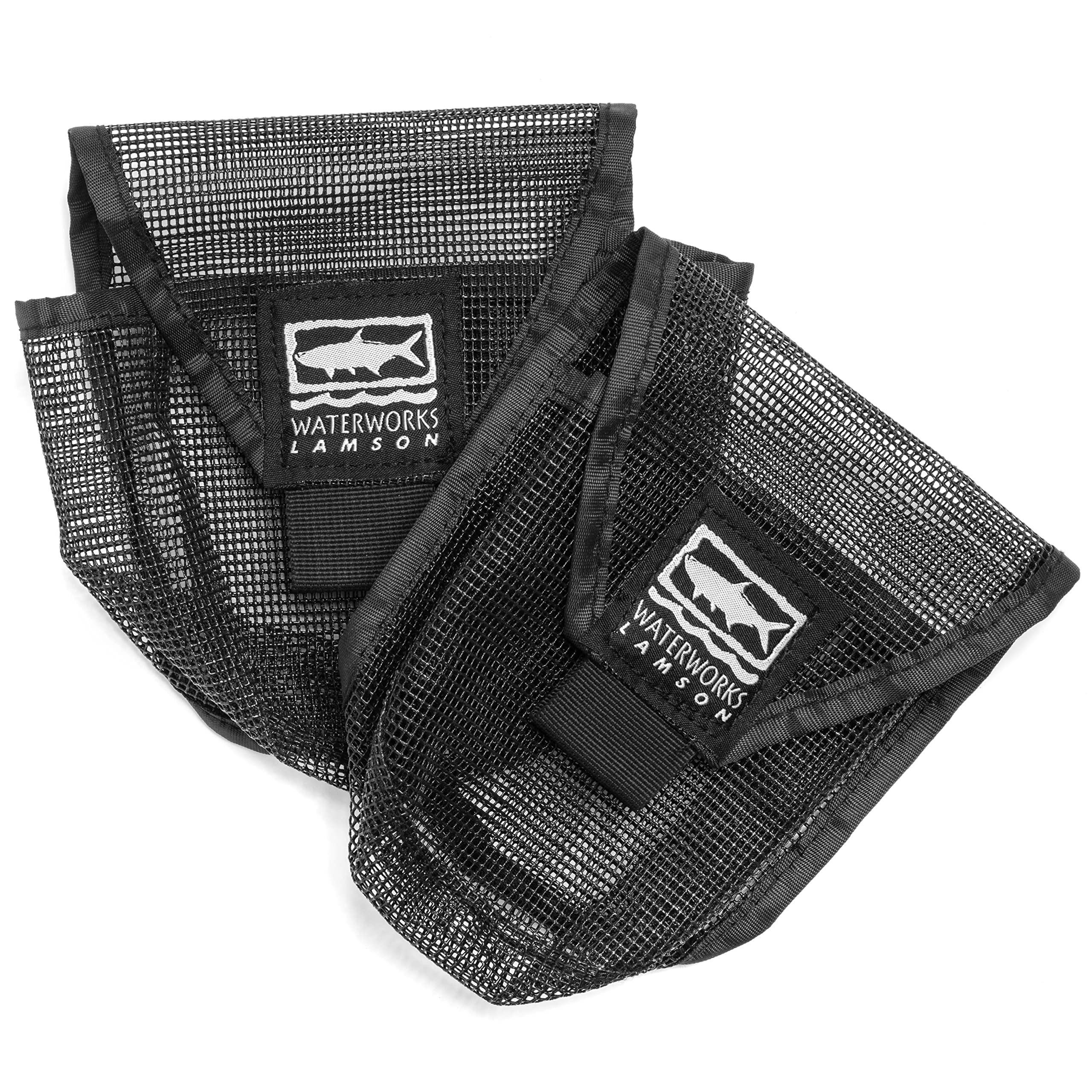 LAMSON Medium Mesh Reel Bag on rod, airflow helps dry reels after use