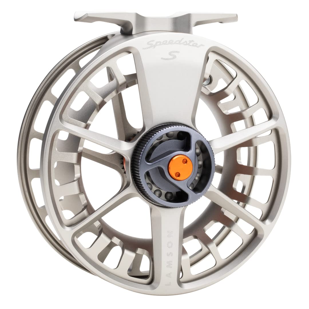 Lamson Speedster S-Series narrow spool enhances line pickup for rapid retrieves.